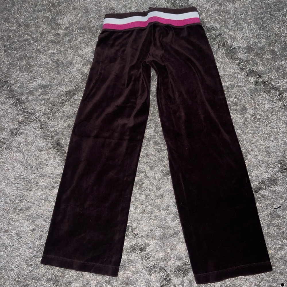 Juicy Couture Black Velour Track Pants with Pink Trim - Picture 3 of 7
